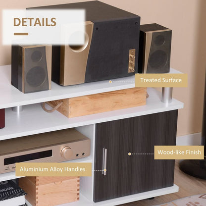 HOMCOM TV Stand Entertainment Center Media Console Storage - Grey, White