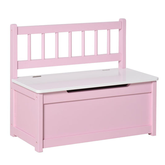 2-in-1 Wooden Toy Box Kids Seat - High-Quality Storage Chest w/ Pneumatic Rod - Safe & Sturdy Design
