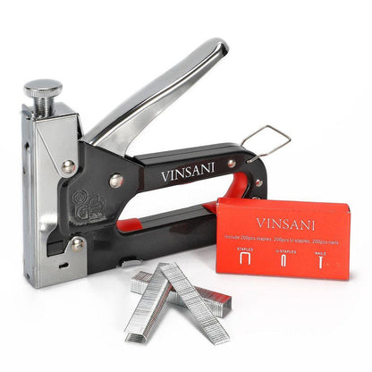 Heavy Duty Stainless Steel Metal Staple Tacker Gun with Staples