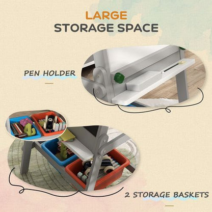 AIYAPLAY Double Sided Art Easel for Kids with Paper Roll