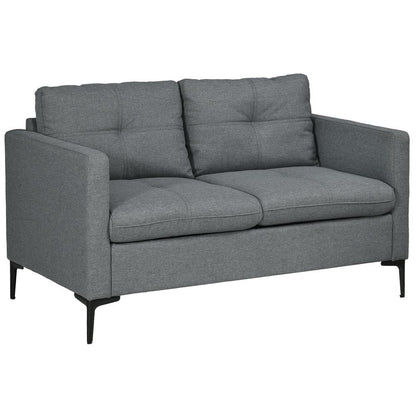 HOMCOM Modern Loveseat Sofa Upholstered 2 Seater Settee for Living Room Bedroom