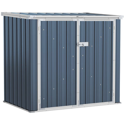 Outsunny Steel Rubbish Storage Shed - Double Doors, Weather-Resistant, 2-Bin Capacity