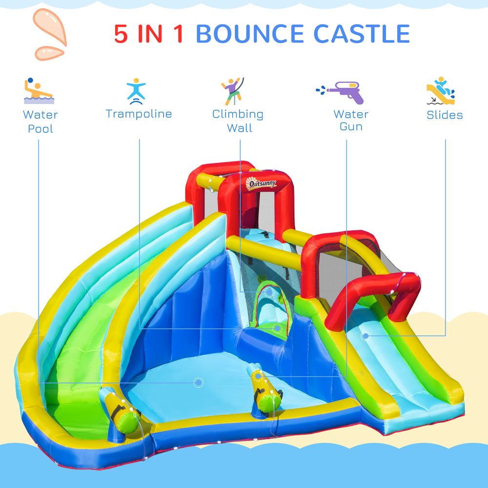 Ultimate 5-in-1 Kids Bouncy Castle with Slide Pool - High-Quality Inflatable House
