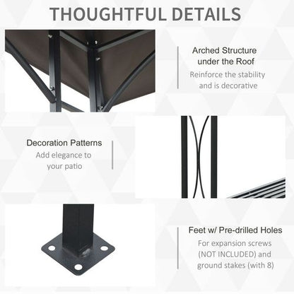 2.5x1.5m BBQ Tent Canopy Patio Outdoor Awning Gazebo Party Sun Shelter