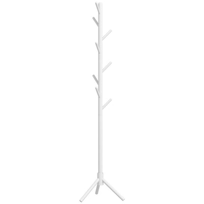 HOMCOM Coat Rack Bamboo Coat Stand with 8 Hooks for Handbags, Natural