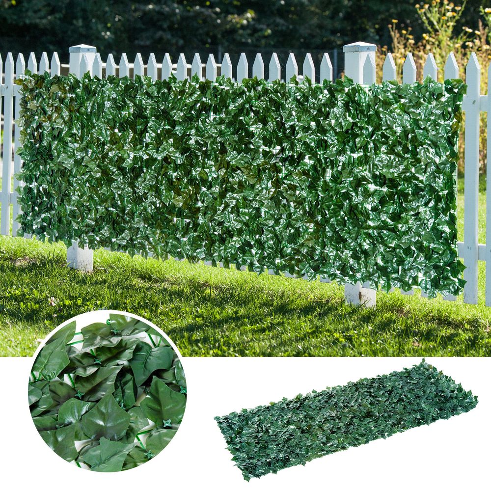 Outsunny Artificial Leaf Screen Panel - Dark Green
