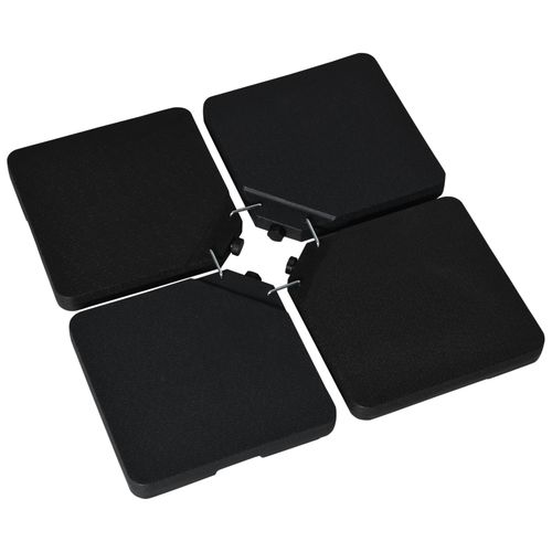 Outsunny Set of 4 Parasol Base Stand Weights for Cantilever Umbrella, Black