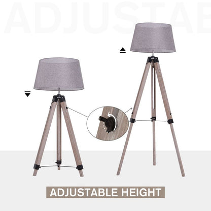High-Quality Grey Tripod Floor Lamp - Stylish, Stable, and Versatile - Perfect for Any Room! (Bulb not included)