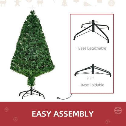 Pre-Lit Fibre Optic Artificial Christmas Tree Tree Topper Multi-Colour 4ft