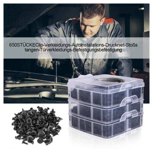 665PCS Car Body Fastener Clips Push Rivets Retainer Door Screw Panel Bumper Trim