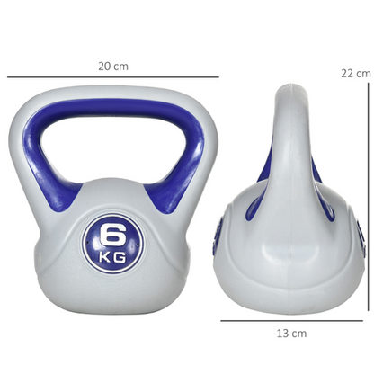 SPORTNOW 6kg Kettle Bell with Handle for Home Gym, Purple and Grey