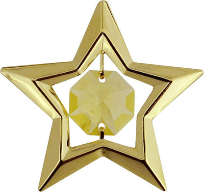 Luxurious Crystocraft Gold Star Suction Cup - Swarovski Crystal Decoration