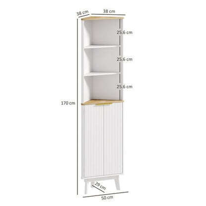 HOMCOM Slim Bathroom Storage Unit, Bathroom Cabinet with Doors, White