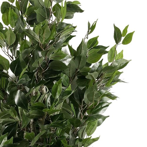 110cm Artificial Evergreen Twist Ficus Tree Silver Curve Planter