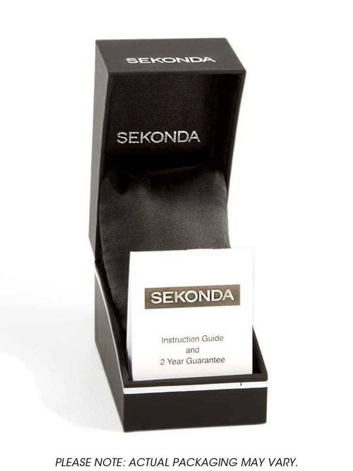 Sekonda Mens Day Date Grey Dial Blue Rubber Strap Watch - 1702