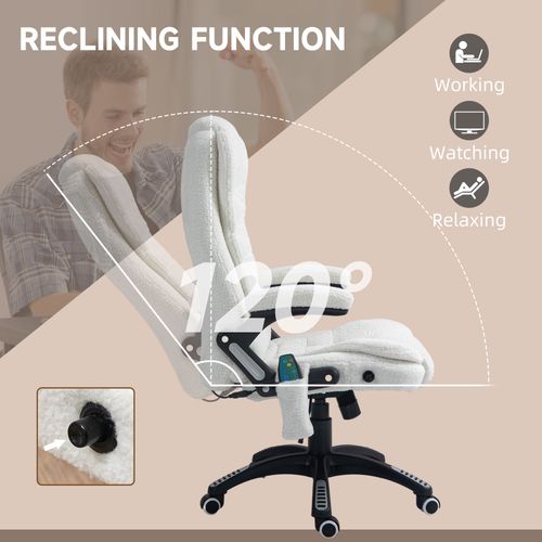 Vinsetto Office Chair w/ Heating Massage Points Relaxing Reclining