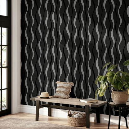 Ribbon Geo Black sw12 wallpaper