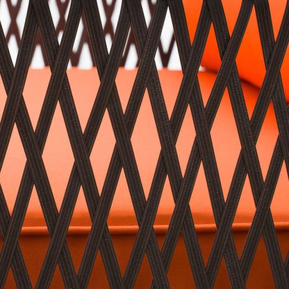 3 Pieces Patio Rattan Bistro Set with Tempered Glass Table Orange