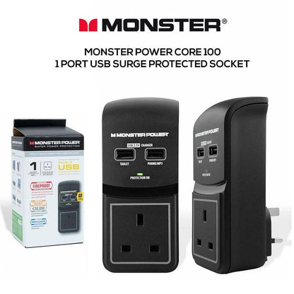 Power Core 100 1 Port USB Surge Protected Socket