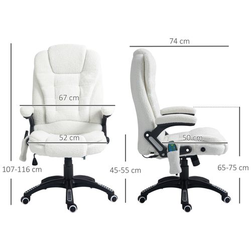 Vinsetto Office Chair w/ Heating Massage Points Relaxing Reclining