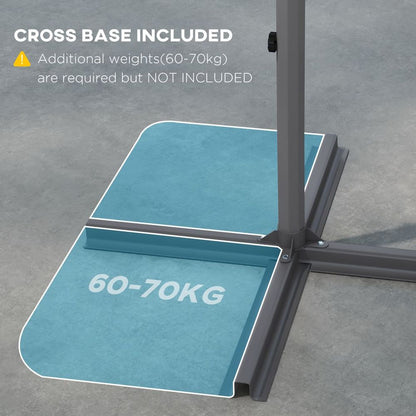 Outsunny 2.7m Cantilever Parasol - Crank Handle, 16 Ribs, UV50+, Beige