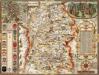 Wiltshire Historical Map 1000 Piece Jigsaw Puzzle (1610)