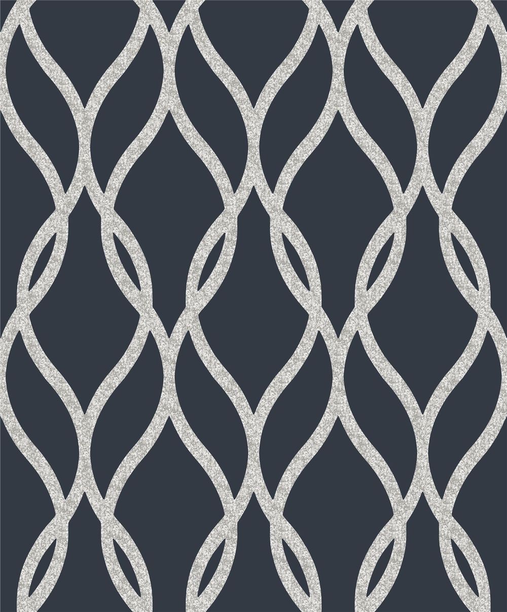 Premium Quality Sequin Trellis Navy/Silver - Professional Seller