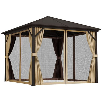 Outsunny 3x3(m) Hardtop Gazebo Outdoor Shelter with Aluminium Frame