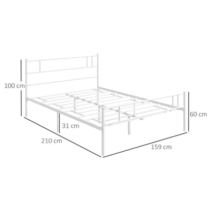 Premium HOMCOM Double Metal Bed Frame: Headboard, Footboard, Storage - High Quality