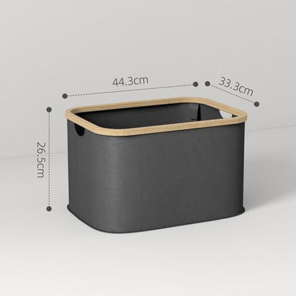 HOMCOM 36L Collapsible Laundry Hamper, Washing Basket for Bathroom, Black