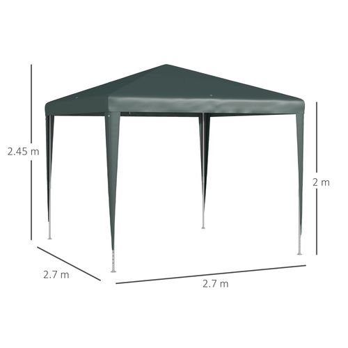 Outsunny Garden Gazebo Marquee Party Tent Wedding Canopy Patio Green 2.7 x 2.7m
