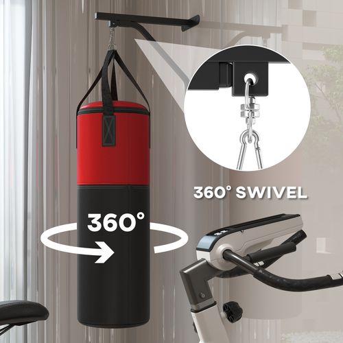 SPORTNOW Unfilled Punch Bag with Boxing Gloves and Wall Mounted Bracket