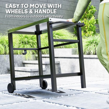 Outsunny Outdoor BBQ Table with Shelf, Outdoor Kitchen, Charcoal Grey