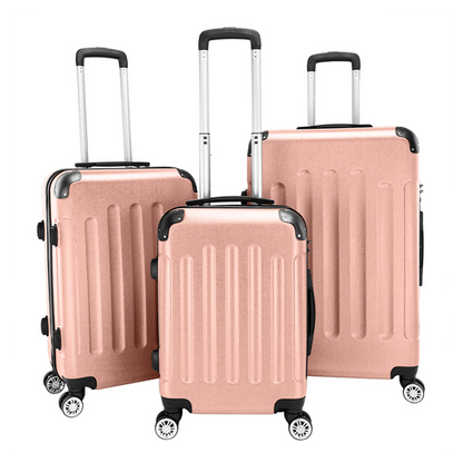 3 Pcs Suitcase Lightweight ABS Carry-on Hand Luggage 4 Spinner Wheels Trolley Case