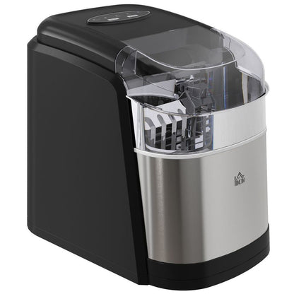 HOMCOM Portable Ice Cube Maker w/ 2 Cube Sizes 12Kg/24 Hrs, 9 Cubes/ 6-12Mins
