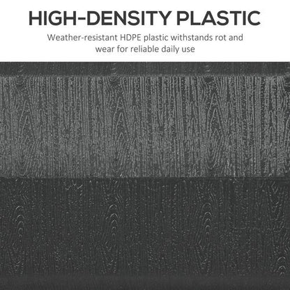 Square Umbrella Parasol Base with Wood Effect, Plastic Parasol Stand, Black