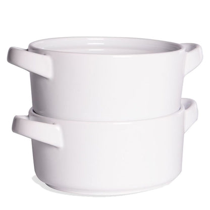 Soup Bowls with Handles - Set of 4 | High-Quality Ceramic | Dishwasher, Microwave, Freezer Safe