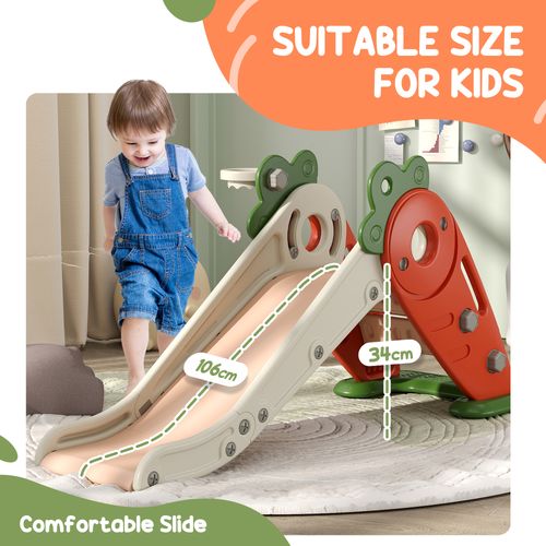AIYAPLAY 3 in 1 Kids Slide, Carrot-themed Foldable Indoor Slide for 1-3 Years