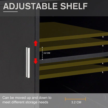 HOMCOM Multi-Storage Printer Stand Unit Office Desk Side Mobile Storage w/Wheels Modern Style 60L x 50W x 65.5H cm - Black