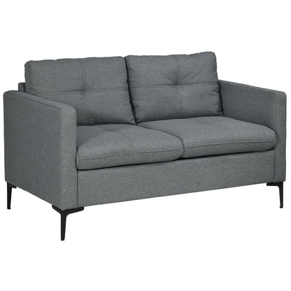 HOMCOM Modern Loveseat Sofa Upholstered 2 Seater Settee for Living Room Bedroom