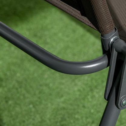 Outsunny Patio Bistro Set Folding Chairs & Coffee Table for Balcony, Brown