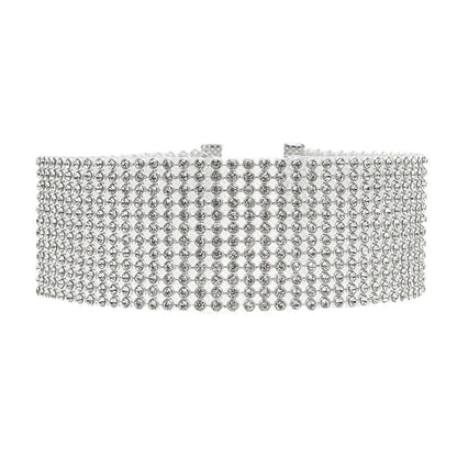 Flo Crystal Women's Chocker Necklace Set, 10mm, 16mm, or 25mm