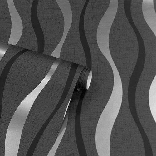 Ribbon Geo Black sw12 wallpaper