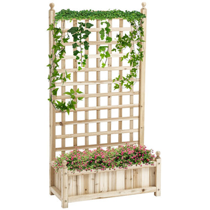 Premium Outsunny Raised Bed with Trellis - Indoor/Outdoor Garden Planters - High-Quality & Versatile