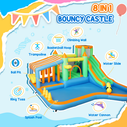 AIYAPLAY Inflatable Bouncy Castle with 680W Blower for Kids, 416x370x195 cm