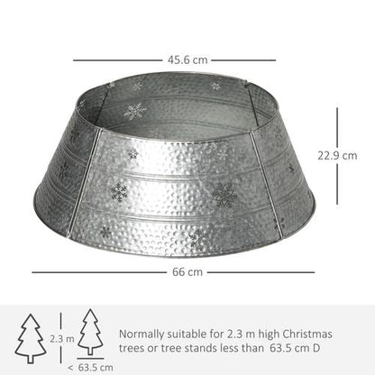 Homcom 66cm Christmas Tree Collar with Hollow Snowflake Patterns Silver