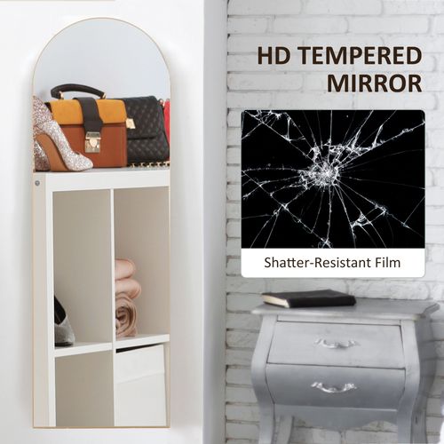 Homcom Floor Mirror Wall Mount Leaning Standing Mirror 50 x 150cm Gold Tone