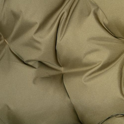 Outsunny 2 Seater Egg Chair Outdoor with Cushion, Cup Pockets - Khaki