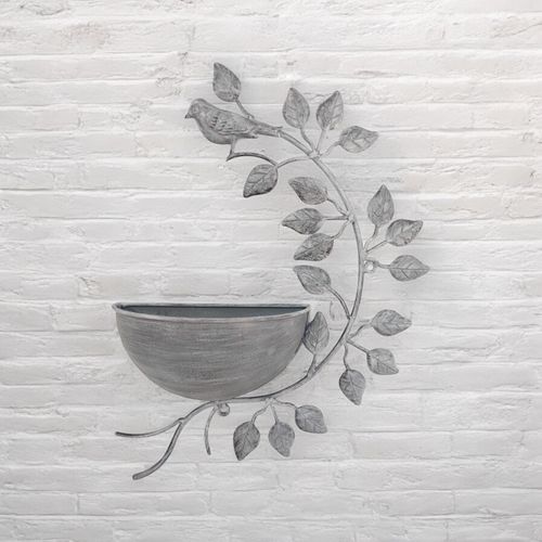 42CM GREY METAL GARDEN PLANTER