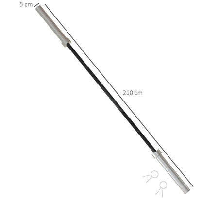 Premium 2"/5cm Barbell Bar - Home Gym Weight Lifting, 210cm, 20kg